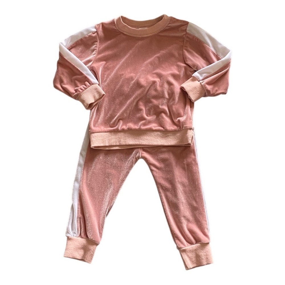 PAT PAT-PINK VELOUR SET-18-24MONTHS